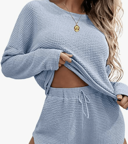 Ekouaer Womens Waffle Knit Pajama Sets - Savings Guru