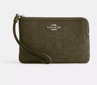Corner Zip Wristlet In Signature Jacquard - Savings Guru