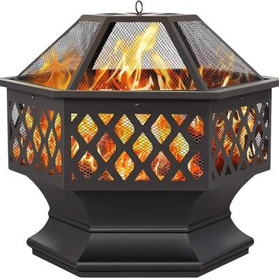 Yaheetech Hexagon Fire Pit Fireplace Portable Firepit - Savings Guru