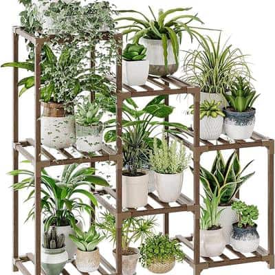 Bamworld Plant Stand Indoor Wood Plant Shelf - Savings Guru