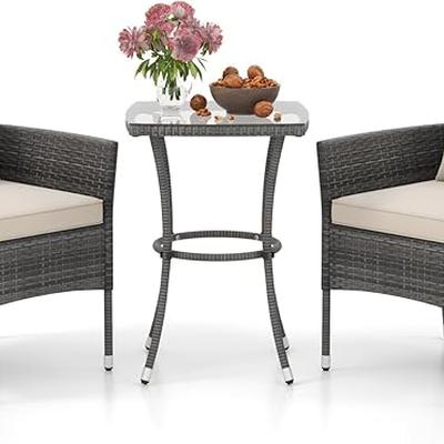DORTALA Wicker Patio Furniture Set 3 Piece