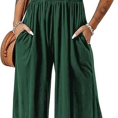 Dokotoo Womens Casual Overalls Smocked Top Jumpsuits