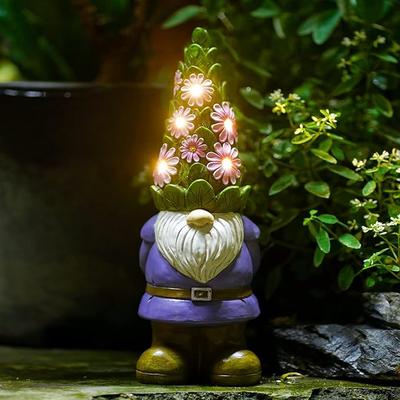 Nacome Solar Garden Outdoor Statues Gnome with