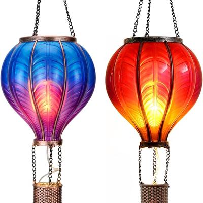 TERESAS COLLECTIONS 2 Pack Hanging Solar Lantern