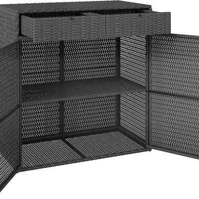 Outsunny Wicker Outdoor Storage Cabinet