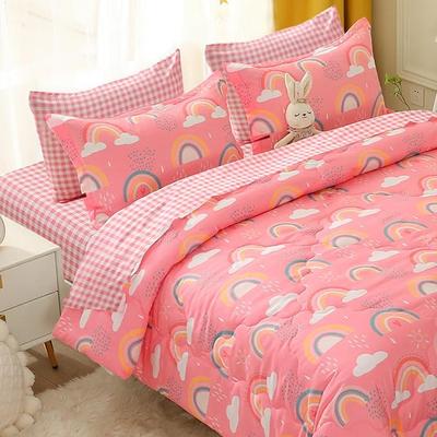 Wajade Kids Rainbow Comforter Set for Girls