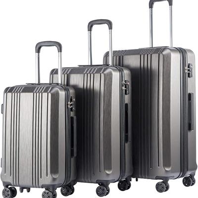 Coolife Luggage Expandable Suitcase PCABS with TSA