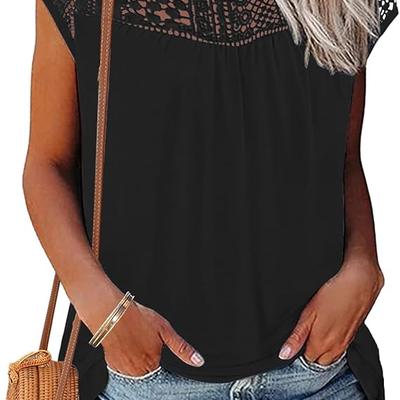 WNEEDU Womens Summer T Shirts Casual Crew