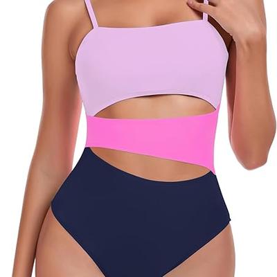RELLECIGA Womens Geometric Cutout Bathing Suits Adjustable