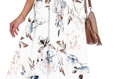 MISFAY Womens Short Sleeve VNeck Maxi Dress