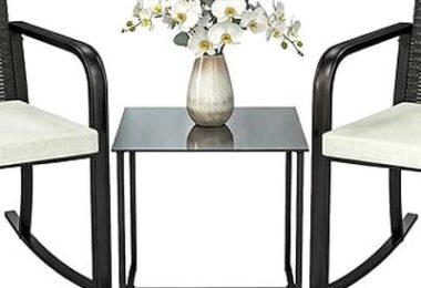 Outsunny 3 Pieces Patio Furniture Rocking Bistro