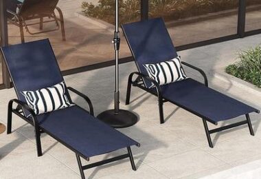 Outdoor Lounge Chair Set of 2 with