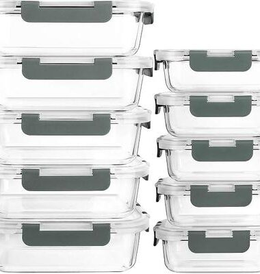 10Pack MCIRCO Glass Meal Prep Containers With