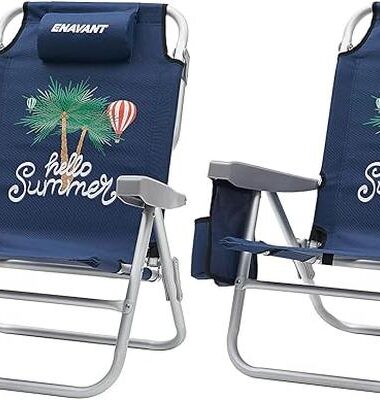 ENAVANT Extra Large Adjustable Backpack Beach Chair