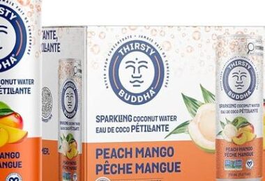 THIRSTY BUDDHA Sparkling Coconut Water with Peach