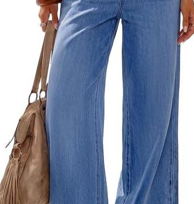 PRETTYGARDEN Womens Wide Leg Jeans High Waisted
