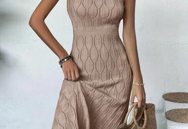 Women Beach Knit Sleeveless Long Cover Up