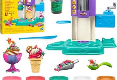 PlayDoh Rainbow Swirl Ice Cream Playset with