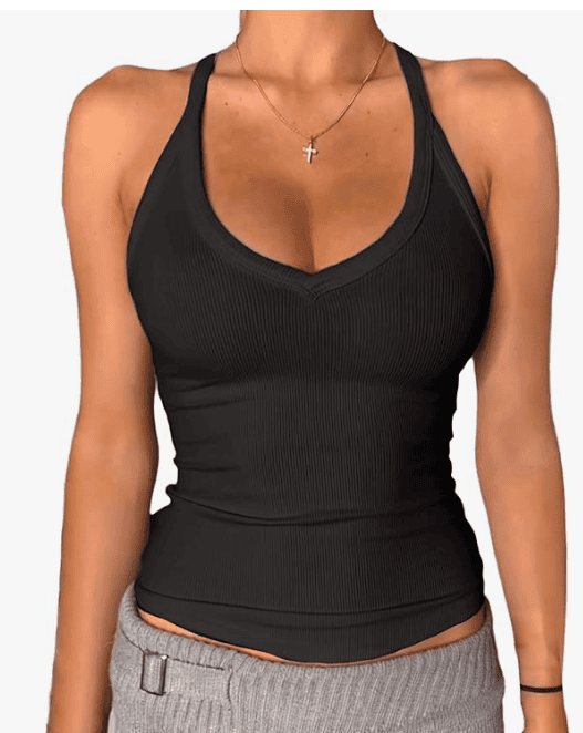 Danysu V Neck Racerback Tank Top