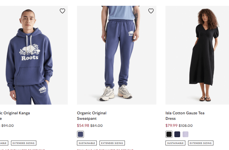 Roots Summer sale