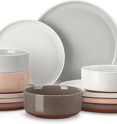 MALACASA Plates and Bowls Sets