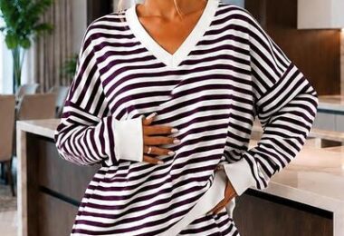 Women’s Striped 2 Piece Lounge Set
