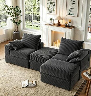 71 Modular Sectional loveseat Sofa Boneless Couch