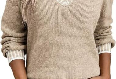 Dokotoo Womens Sweaters Casual V Neck Long