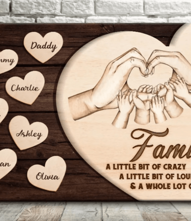 Family Name Heart Tree Wall Art
