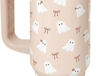 Halloween Boo Stainless Steel Tumbler with Handle