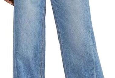 PRETTYGARDEN Womens Wide Leg Jeans Raw Hem