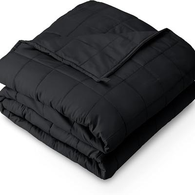 Bare Home Cotton Weighted Blanket Black