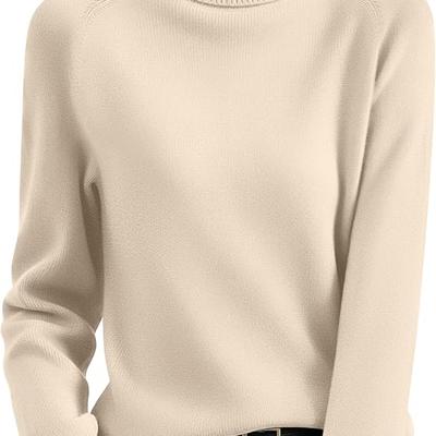 Zeagoo Womens Turtleneck Sweater Casual Knit Pullover
