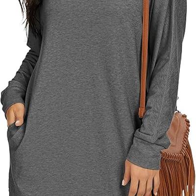 PrinStory Womens Long Sleeves Dresses Casual Loose