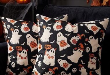 20×20 Black Ghost Pillow Covers for Couch