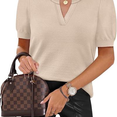 WIHOLL Short Sleeve Sweaters for Women V