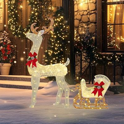Outsunny Light Up Reindeer Christmas Decoration
