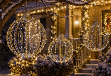 3-Piece LED Hanging Ball Ornament Set